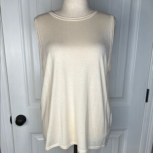 Ralph Lauren Cream Sleeveless Top Relaxed Fit Ivory Sz 2X